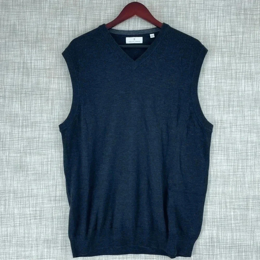 Toscano Firenze Mens Size XL Merino wool sweater Vest 2557